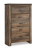 Ashley Trinell Brown Queen Poster Bed with Dresser, Chest and 2 Nightstands