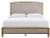 Ashley Sharlance Light Brown California King Upholstered Panel Bed, Dresser, Mirror and Nightstand