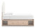Ashley Shapella Tan White Twin Upholstered Panel Bed with Storage