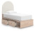 Ashley Shapella Tan White Twin Upholstered Panel Bed with Storage B100/11/B1566/50(2)/52/53