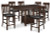 Haddigan Dark Brown Counter Height Dining Table and 6 Barstools PKG024555