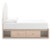 Ashley Shapella Tan White Full Upholstered Panel Bed with Storage