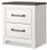 Ashley Gerridan White Gray Queen Panel Bed with Mirrored Dresser and Nightstand