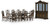 Ashley Maylee Dark Brown Dining Table and 10 Chairs with Storage