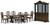 Ashley Maylee Dark Brown Dining Table and 6 Chairs with Storage