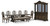 Ashley Maylee Dark Brown Dining Table and 6 Chairs and Bench with Storage