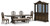 Ashley Maylee Dark Brown Dining Table and 4 Chairs and Bench with Storage