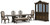 Ashley Maylee Dark Brown Dining Table and 4 Chairs and Bench with Storage D947/55B/55T/01(2)/01A(2)/00/80/81