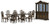 Ashley Maylee Dark Brown Dining Table and 8 Chairs with Storage D947/55B/55T/01(6)/01A(2)/80/81