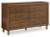Ashley Lyncott Brown California King Upholstered Bed with Dresser and Nightstand
