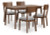 Ashley Lyncott Brown Dining Table and 4 Chairs (Set of 5)