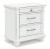 Benchcraft Kanwyn Whitewash King Panel Bed with Storage with Mirrored Dresser and 2 Nightstands