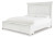 Benchcraft Kanwyn Whitewash King Panel Bed with Storage with Mirrored Dresser and 2 Nightstands