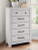 Ashley Fenderport Whitewash Chest of Drawers