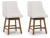 Ashley Cabalynn Oatmeal Light Brown Counter Height Barstool (Set of 2) D974-324