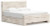Ashley Lawroy Light Natural King Panel Bed with Storage, Dresser, Mirror and Nightstand
