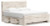 Ashley Lawroy Light Natural King Panel Bed with Storage, Dresser, Mirror and Nightstand