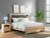 Ashley Hollymount Tan King Upholstered Platform Bed, Dresser and Mirror