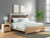 Ashley Hollymount Tan King Upholstered Panel Bed, Dresser and Mirror