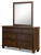 Ashley Danabrin Brown California King Panel Storage Bed, Dresser, Mirror and Nightstand