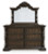 Ashley Maylee Dark Brown Queen Canopy Bed, Dresser and Mirror