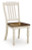 Ashley Mellintine Antique White Brown Dining Chair (Set of 2)