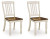 Ashley Mellintine Antique White Brown Dining Chair (Set of 2)