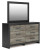 Ashley Jonnifer Black Gray Dresser and Mirror