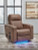 Ashley Flinlock Caramel Power Glider Recliner with Audio System