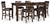 Ashley Haddigan Dark Brown Counter Height Dining Table and 6 Barstools