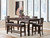 Ashley Haddigan Dark Brown Counter Height Dining Table and 4 Barstools and Bench