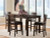 Ashley Haddigan Dark Brown Counter Height Dining Table and 4 Barstools