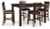 Ashley Haddigan Dark Brown Counter Height Dining Table and 4 Barstools D596/32/224(4)
