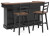 Ashley Wildenauer Brown Black Bar and 2 Bar Height Barstools