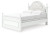 Ashley Maylilly White Full Upholstered Panel Bed, Dresser and Mirror