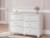 Ashley Maylilly White Twin Upholstered Panel Bed, Dresser and Chest