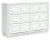 Ashley Maylilly White Full Upholstered Panel Bed, Dresser and Chest