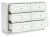 Ashley Maylilly White Full Upholstered Panel Bed, Dresser and Chest