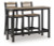 Ashley Moondance Black Beige Outdoor Counter Table and 2 Barstools (Set of 3)