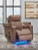 Ashley Flinlock Caramel Power Glider Recliner with Audio System