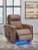 Ashley Flinlock Caramel Power Glider Recliner with Audio System
