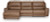 Ashley Silverbrooke Caramel 3-Piece Reclining Sofa Chaise