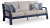 Ashley Mabry Shores Navy Blue Driftwood Outdoor Sofa with 2 Swivel Glider Chairs