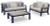 Ashley Mabry Shores Navy Blue Driftwood Outdoor Sofa and Loveseat with Coffee Table