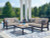Ashley Mabry Shores Navy Blue Driftwood Outdoor Sofa and Loveseat with Coffee Table