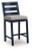 Ashley Mabry Shores Navy Blue Outdoor Counter Height Bar Stool (Set of 2)