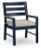 Ashley Mabry Shores Navy Blue Driftwood Outdoor Arm Chair with Cushion (Set of 2)