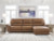 Ashley Silverbrooke Caramel 3-Piece Reclining Sofa Chaise U62606/46/62/79