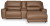 Ashley Silverbrooke Caramel 3-Piece Power Reclining Sectional with Chaise