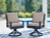Ashley Mabry Shores Navy Blue Driftwood Outdoor Swivel Chair with Cushion (Set of 2)